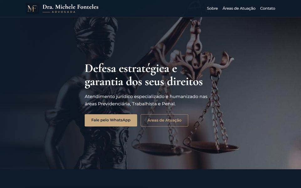 Página inicial do site da Dra. Michele Fonteles